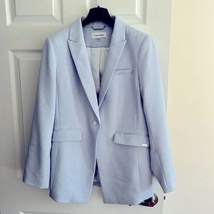 Light blue Calvin Klein longline blazer